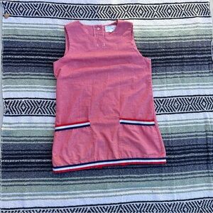Vintage 70s American Airlines Flight Attendant Stewardess Smock Top Red Gingham